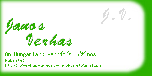 janos verhas business card